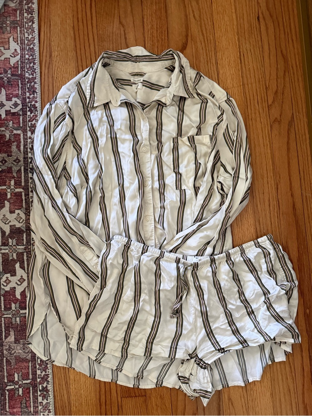 Aerie striped silky satin pajama set